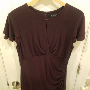 Ralph Lauren Burgundy Size 14 Stretchy Dress